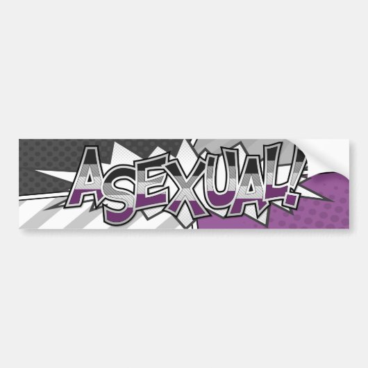 Halftone Asexual Pride Typografie met vlag Bumpersticker (Voorkant)