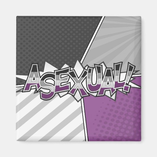 Halftone Asexual Pride Typografie met vlag Magneet (Voorkant)