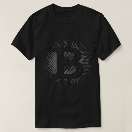Halftone Bitcoin-symbool | Moderne cryptodesign T-shirt (Design voorkant)