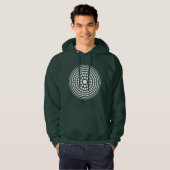 Halftone Circle 01 - Wit op Donker Hoodie (Voorkant volledig)