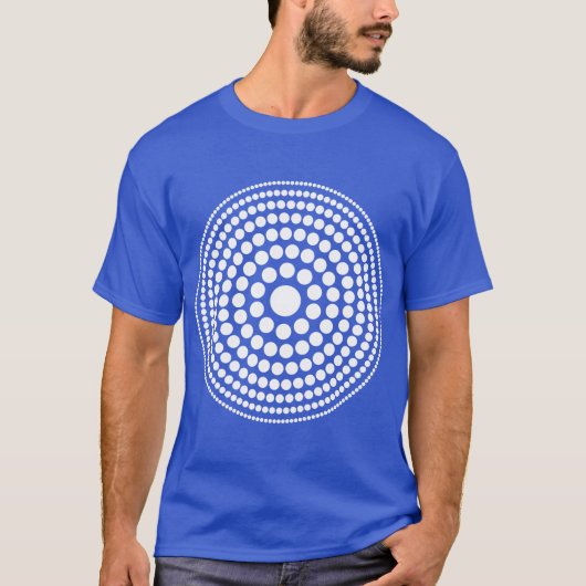 Halftone Circle 01 - Wit op Donker T-shirt (Voorkant)