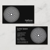 Halftone Circle 01 - Wit op Zwart Visitekaartje (Voorkant / Achterkant)
