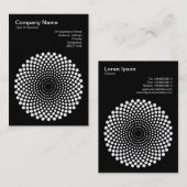 Halftone Circle 02 - White on Black Visitekaartje (Voorkant / Achterkant)