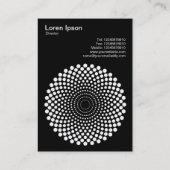 Halftone Circle 02 - White on Black Visitekaartje (Achterkant)