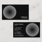 Halftone Circle 02 - White on Black Visitekaartje (Voorkant / Achterkant)