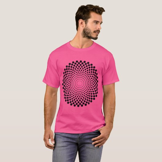 Halftone Circle 02 - zwart T-shirt (Voorkant volledig)