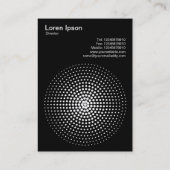 Halftone Circle 03 - White on Black Visitekaartje (Achterkant)