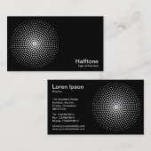 Halftone Circle 03 - White on Black Visitekaartje (Voorkant / Achterkant)
