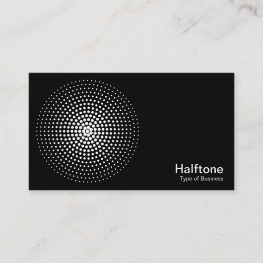 Halftone Circle 03 - White on Black Visitekaartje (Voorkant)