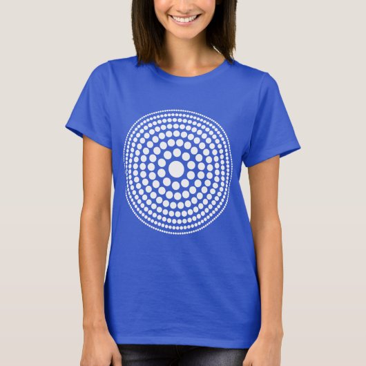 Halftone Cirkel 01 - Wit op Donker T-shirt (Voorkant)