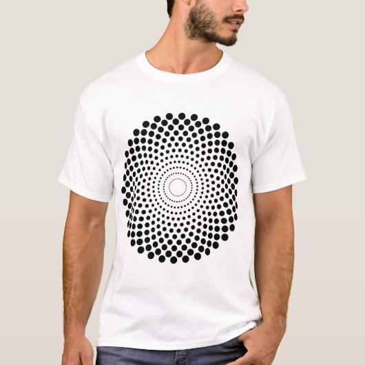 Halftone Cirkel 02 - Zwart T-shirt (Voorkant)