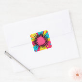 Halftone Comic Starburst-rand Vierkante Sticker (Envelop)