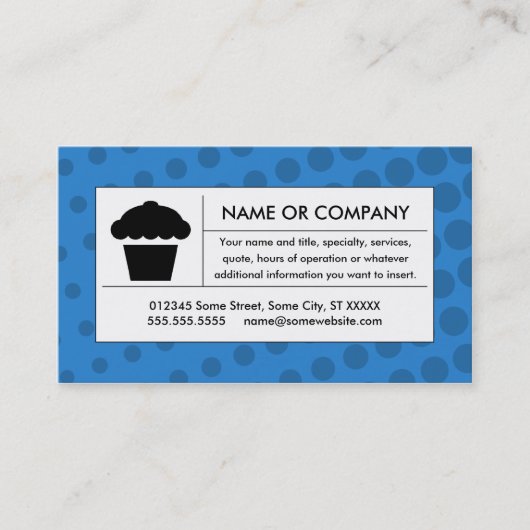 halftone cupcake visitekaartje (Voorkant)