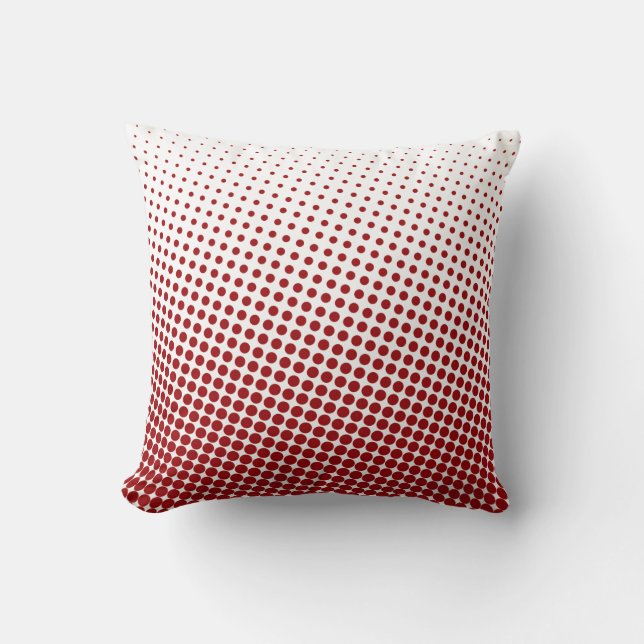Halftone Dot Pattern Red en White Kussen (Voorkant)