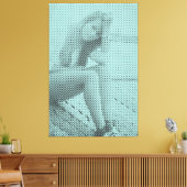 Halftone-effecten van zwart&Waterverf-effect Sitti Canvas Afdruk (Insitu (Woonkamer))