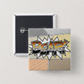 Halftone Gay Beer Pride Typografie met vlag Vierkante Button 5,1 Cm (Voorkant /achterkant)