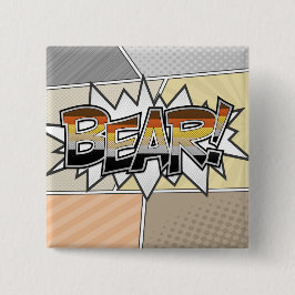 Halftone Gay Beer Pride Typografie met vlag Vierkante Button 5,1 Cm