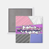 Halftone Gender Fluid Pride Typografie met vlag Magneet (Voorkant / Achterkant)