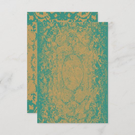 Halftone Grunge Blank Invitation Kaart (Voorkant / Achterkant)