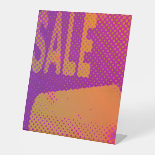 Halftone grunge ooglobby funky Sale Sign Reclamebord Met Voetstuk (Voorkant)