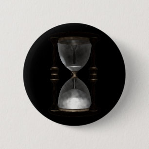 Halftone Hourglass Sand Timer Ronde Button 5,7 Cm