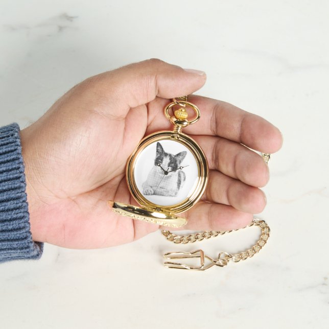 Halftone Kat Horloge (Hand)
