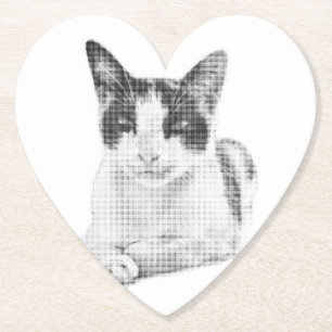 Halftone Kat Kartonnen Onderzetters