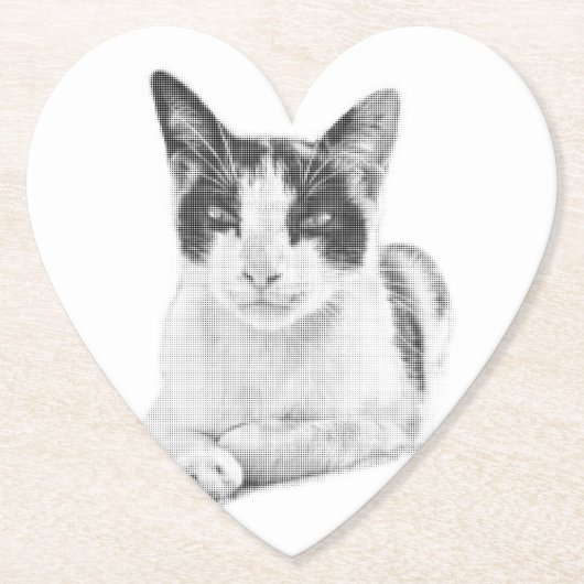 Halftone Kat Kartonnen Onderzetters (Voorkant)