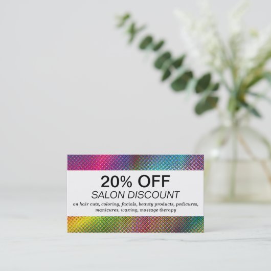 Halftone kleuren (kortingskaart) kortingskaartje (Staand voorkant)