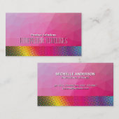 Halftone kleuren | Magenta Geometric Visitekaartje (Voorkant / Achterkant)