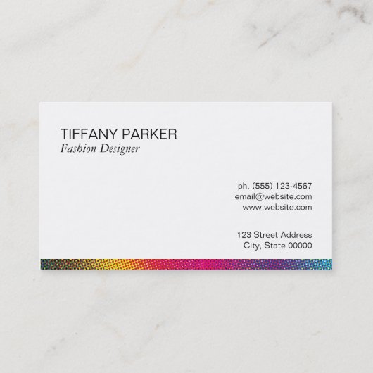 Halftone kleuren visitekaartje (Achterkant)