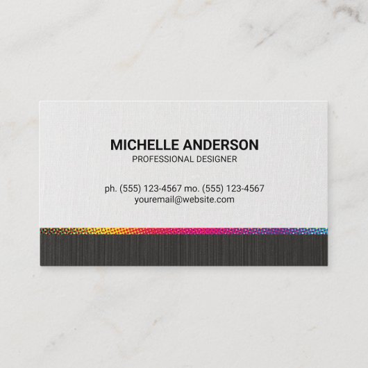 Halftone kleuren | Zwarte witte textuur Visitekaartje (Achterkant)