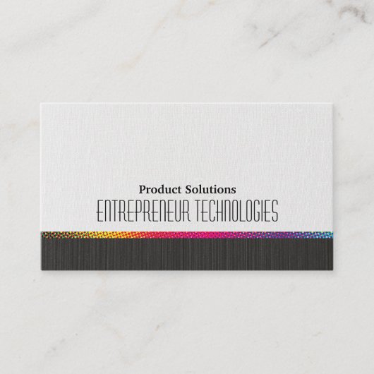 Halftone kleuren | Zwarte witte textuur Visitekaartje (Voorkant)