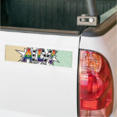 Halftone LGBT Ally Pride Typografie met vlag Bumpersticker (Op Truck)