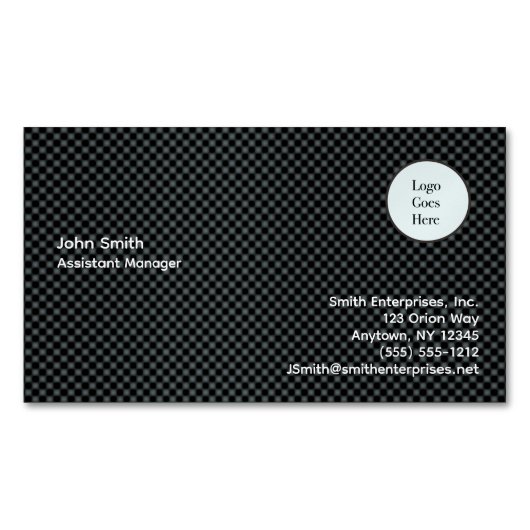 Halftone Logo Information Company Business Magnet Magnetisch Visitekaartje (Voorkant)