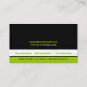 Halftone monogram zwart groene visitekaartjes (Achterkant)