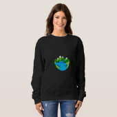 Halftone Nature  Environment Earth Day Gnome Women Trui (Voorkant volledig)