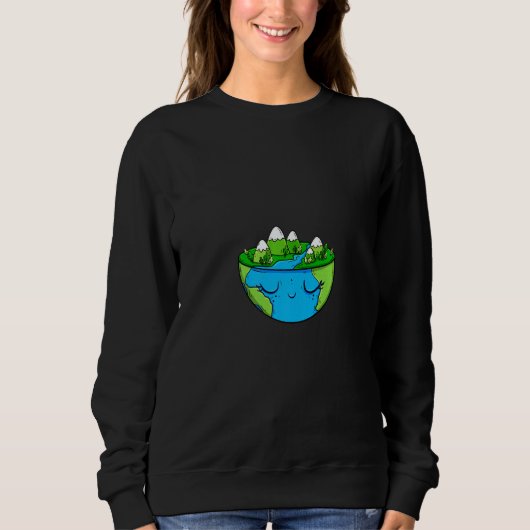 Halftone Nature  Environment Earth Day Gnome Women Trui (Voorkant)