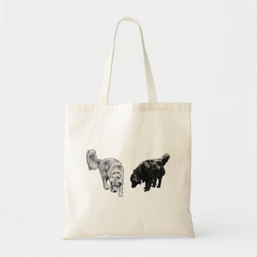 Halftone op marktdag — Retriever Duo Tote Bag (Voorkant)