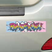 Halftone Pansexual Pride Typografie met vlag Bumpersticker (Op auto)