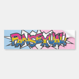 Halftone Pansexual Pride Typografie met vlag Bumpersticker