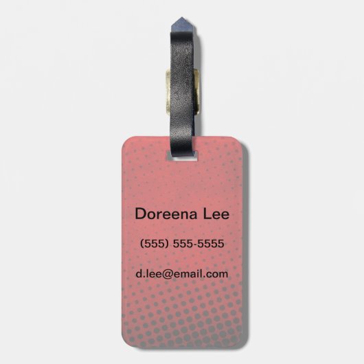 Halftone patroonachtergrond bagagelabel (Achterkant verticaal)