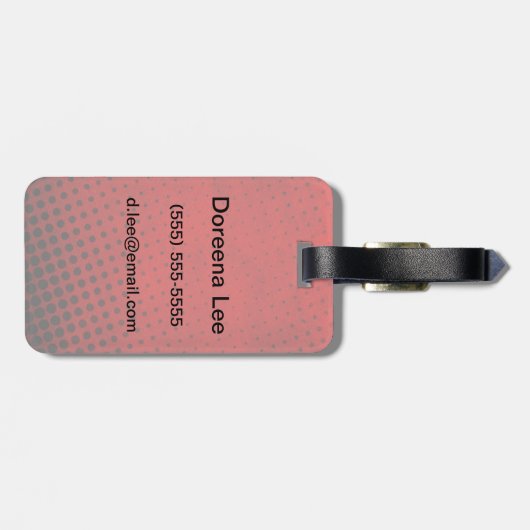 Halftone patroonachtergrond bagagelabel (Achterkant horizontaal)