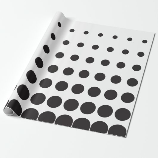 Halftone patroonpunt moderne retro cadeaupapier (Uitgerold)
