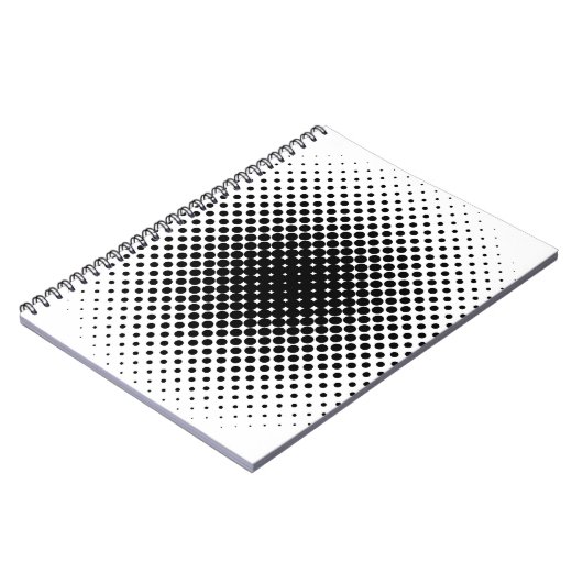 Halftone patroonpunt moderne retro notitieboek (Linkerzijde)