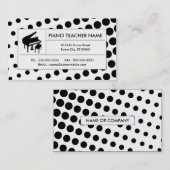 halftone piano visitekaartje (Voorkant / Achterkant)