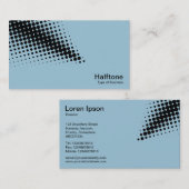 Halftone Pijl - Zwart met Bleek Blauw 9dc6d8 Visitekaartje (Voorkant / Achterkant)