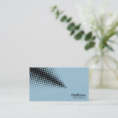 Halftone Pijl - Zwart met Bleek Blauw 9dc6d8 Visitekaartje (Staand voorkant)