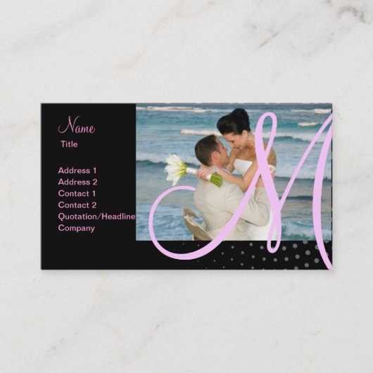 halftone pinctuur van het halve monogram voor de m visitekaartje (Voorkant)