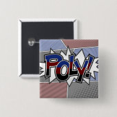 Halftone Poly Pride Typografie met vlag Vierkante Button 5,1 Cm (Voorkant /achterkant)